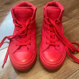 Chuck Taylor All Star Hi Sneaker in Red size 35- worn ONCE ! Like NEW